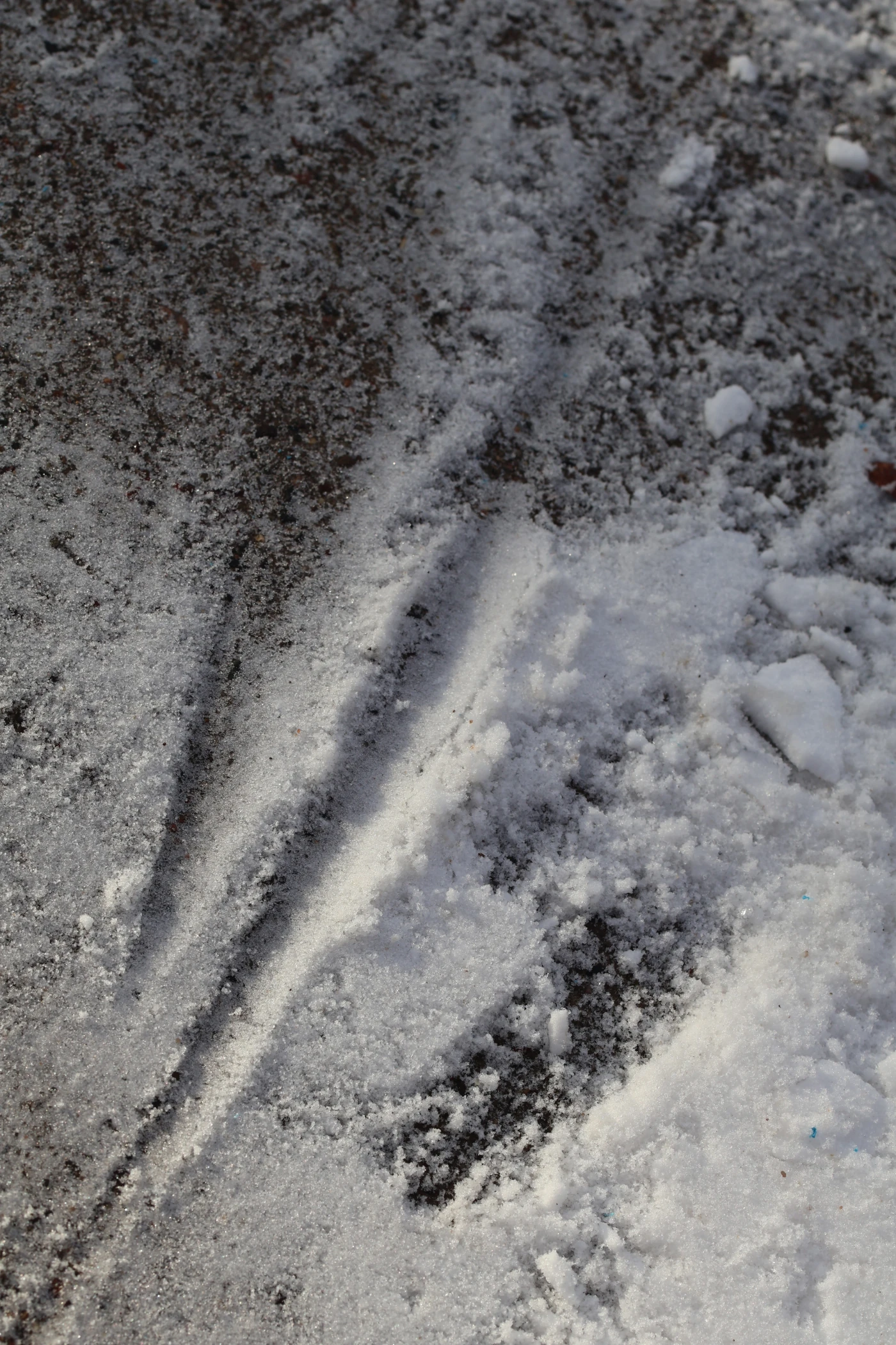 Abstract black and white photograph of snow on a dark background with pleasing patterns of light and dark